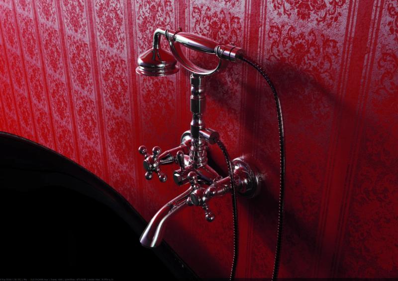 PB robinet classique apparent pour baignoire avec boutons chromés, douchette incluse 1208855152