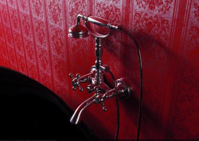 PB Classic Mélangeur de bain avec manettes à croisillons et douchette Acier inoxydable 1208855172