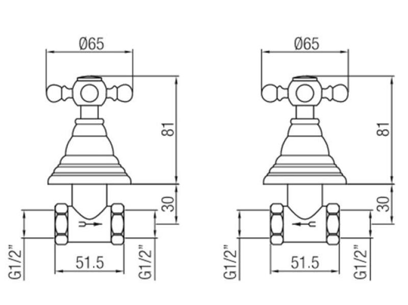 PB Classic set de douche encastré avec manettes croisillon Chromé 1208855332