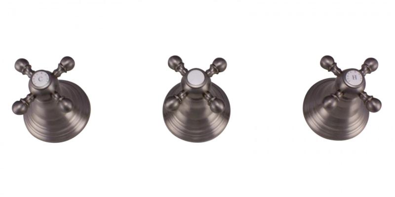 PB Classic Set de douche encastré à 2 voies avec inverseur et avec manettes croisillons en inox 1208855382