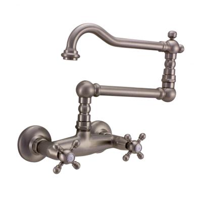 PB Robinet mural classique avec boutons en étoile et long bec pivotant en inox 1208855462