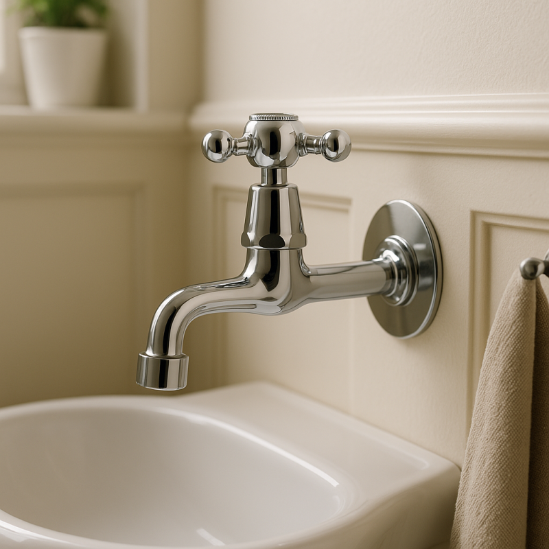 PB Classic Robinet mural avec manette à croisillon eau froide Chromé 1208855592