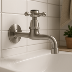 PB Classic Robinet mural avec manette à croisillon eau froide Acier inoxydable 1208855612