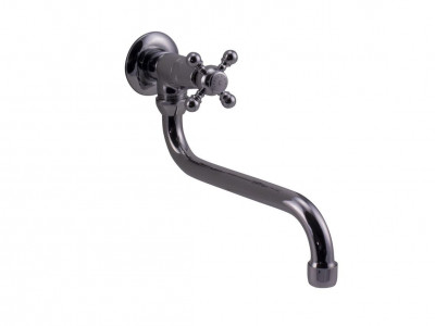 PB Classic Robinet mural de lavabo avec manette à croisillon eau froide et long bec Chromé 1208855622