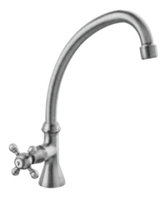 PB Classic Robinet de lavabo avec manette croisillon eau froide avec bec haut Chromé 1208855652