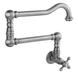 PB classic robinet de lavabo mural encastré avec manette à croisillon eau froide et long bec pivotant chrome 1208855712