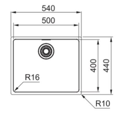 Franke Maris MRX 210.50 évier en inox 50x40 à fleur de plan et en surface 1270527750