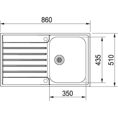 Évier en inox Franke Argos AGX 211-86 avec égouttoir, montage affleurant, 860x510, référence 127.0380.403