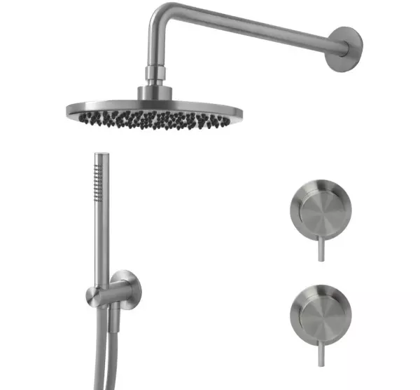 Waterevolution Flow Set de douche à encastrer avec mitigeur thermostatique de douche à effet pluie et douchette Acier inoxydable 1208889792