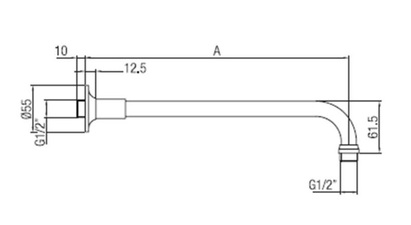 PB Classic Bras de douche Bronze 40cm 1208898922