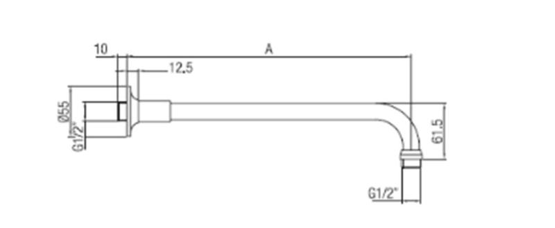 PB Classic Bras de douche Acier inoxydable 40cm 1208898932