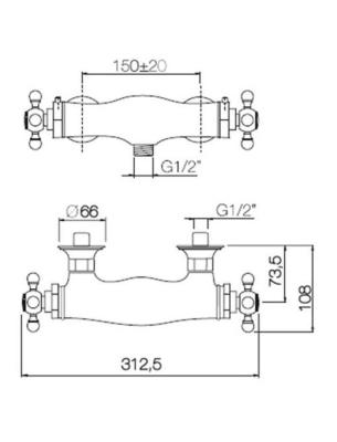 PB classic Thermostatique de douche bronze 1208898982