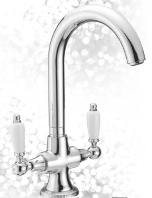 PB Robinet de cuisine classique avec poignées blanches en inox 1208910902