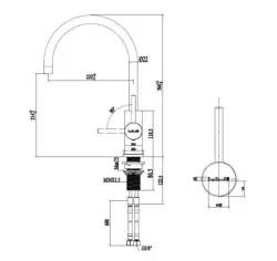 Reginox Robinet de cuisine or Cano PVD Or K102K R30509