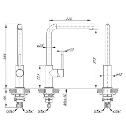 Lorreine Dart Robinet de cuisine entièrement en acier inoxydable avec bec pivotant 1208912532