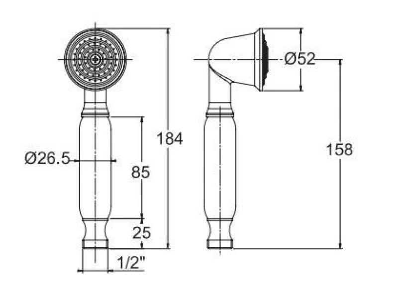 PB douchette classique avec poignée blanche chromée 1208916142