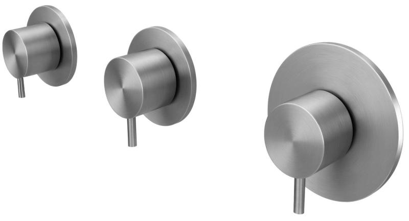 Waterevolution Flow thermostat de douche encastré avec 2 valves d'arrêt Acier inoxydable 1208916472