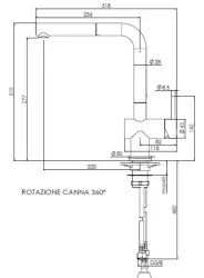 Reginox Cedar chrome avec bec rétractable Robinet de cuisine K1040K R31636