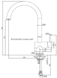 Reginox Yampa Robinet de cuisine avec bec pivotant noir mat K1055K R31704