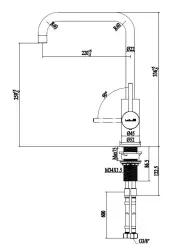 Reginox Logan Inox robinet de cuisine bec pivotant entièrement en acier inoxydable R31797