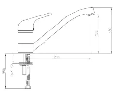 Reginox Ela Basic robinet de cuisine avec bec pivotant R31599