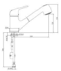 Reginox Jerico Basic mitigeur de cuisine avec bec de douche à jet R31605