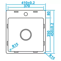 Caressi Basic Line évier en acier inoxydable 41x45 sous plan, à fleur de plan ou en surface avec surface pour trou de robinetterie CABL37KR15 1208920570