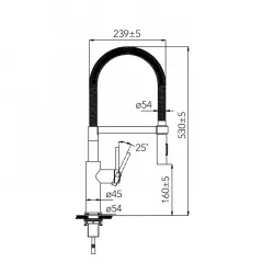 Caressi Mitigeur de cuisine en acier inoxydable tout inox CA117I ECO 1208920633