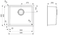 Reginox Houston évier en acier inoxydable 50x40 sous plan, à fleur de plan ou en surface L2100 R32855