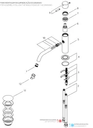 Waterevolution Flow robinet de lavabo bas avec bouchon clic clac en laiton brossé T110LE