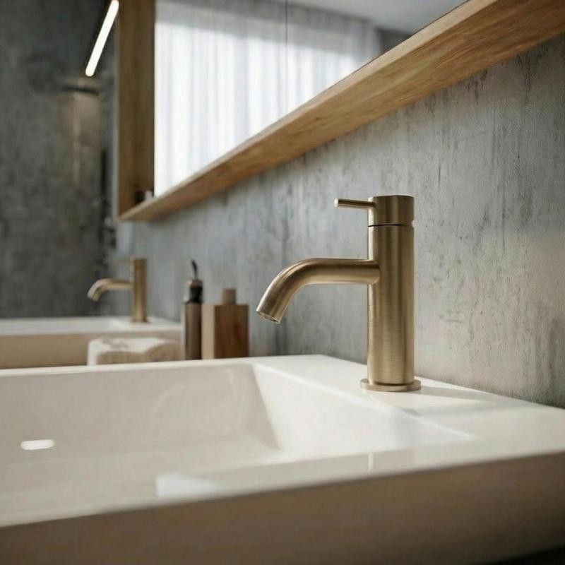 Waterevolution Flow Robinet de lavabo en laiton brossé T110LE