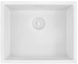 Caressi White Line blanc Evier en quartz 50cm à montage en surface ou sous plan CAGRPP50WH-TU 1208921343