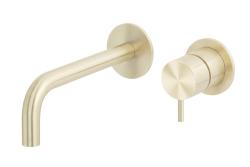 Waterevolution Flow Robinet de lavabo encastré PVD or blanc avec bec de 15 cm T116BWGE-15