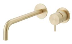 Waterevolution Flow Robinet de lavabo encastré PVD Or blanc avec bec 21 cm T116BWGE-21