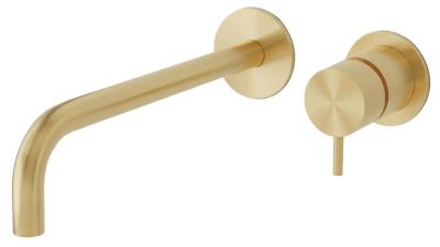 Waterevolution Flow Robinet de lavabo encastré PVD Or blanc avec bec de 25 cm T116BWGE-25