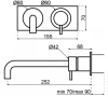 Waterevolution Flow inbouw wastafelkraan met afdekplaat Geborsteld Messing met uitloop 15cm T1161LE-15