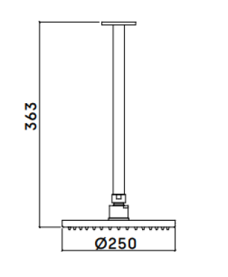 Waterevolution Flow Douche de tête 200mm avec raccord au plafond Laiton brossé T1642LE