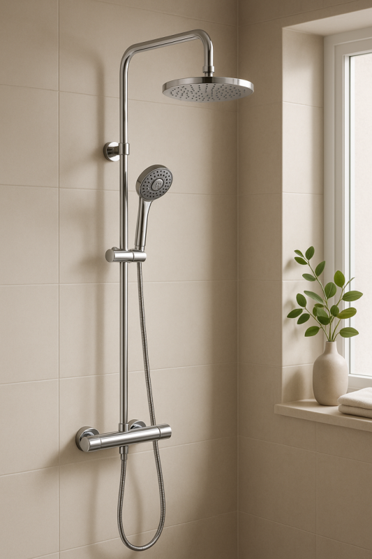 DEMM Shower combinaison douche thermostatique avec douche à effet pluie chrome 1208946965