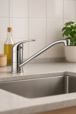 DEMM mitigeur de cuisine à levier unique avec bec pivotant chrome 1208947358