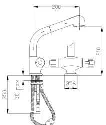 DEMM mitigeur thermostatique de cuisine avec bec extractible avec fonction rinçage douche chromé 1208947360