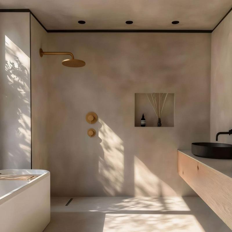 Waterevolution Flow mitigeur thermostatique de douche encastré avec 1 inverseur laiton brossé