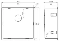 Lorreine 40SP-Gold Evier de luxe en acier inoxydable PVD Gold 40x40 sous plan, à fleur de plan ou en surface 1208952328