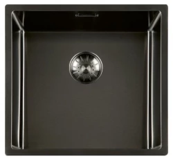 Lorreine 40SP-GunMetal évier 40x40 PVD gun metal par dessus, par dessous ou montage affleurant 1208952366