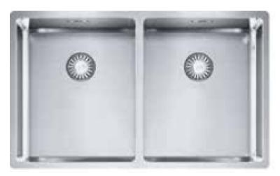 Franke Bolero plus R12 BXX 220 Double évier en inox pour montage à fleur de plan 74x45cm 127.0455.332