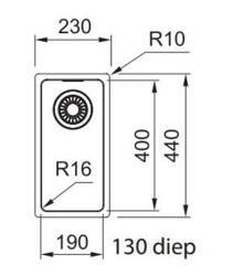 Franke Maris MRX 210.19 petit évier en acier inoxydable à fleur de plan 1270568037