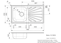 Reginox Beta 10 évier en acier inoxydable avec égouttoir montage en surface R16756