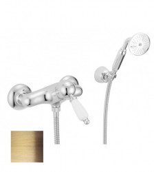 Ensemble de douche nostalgique PB avec douchette murale en bronze