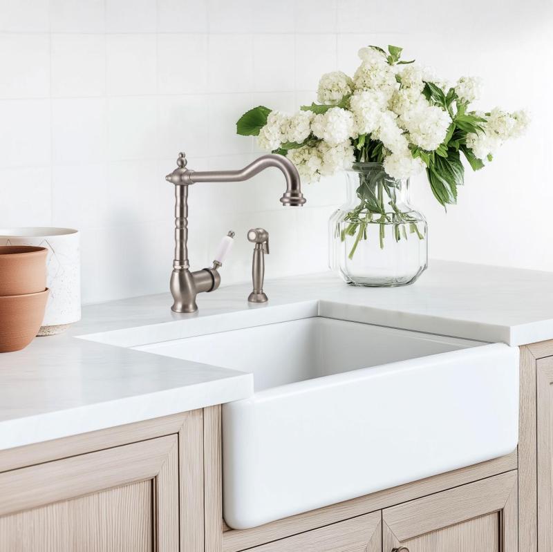 PB Nostalgic Robinet de cuisine avec douchette extractible séparée en inox