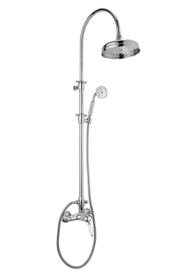 PB Ensemble de robinet de douche nostalgique avec douche à effet pluie en inox