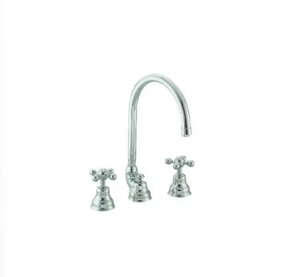 Cisal Arcana Mélangeur lavabo céramique 3 trous Acier inoxydable AC0010602A